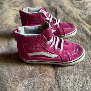 Vans girls hot pink high top Sneakers size 9.5
